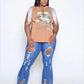 Stretch High Rise Flare Jeans