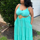 Mint Flirty and Flowy Maxi Dress