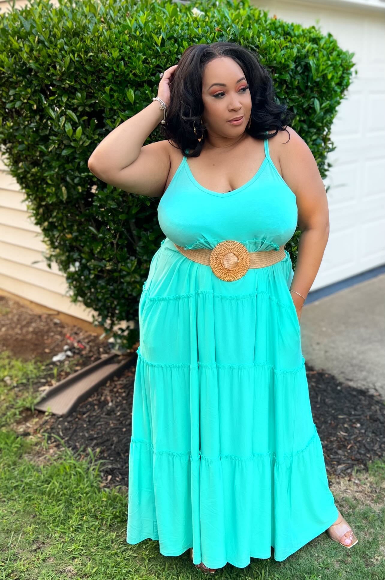 Mint Flirty and Flowy Maxi Dress