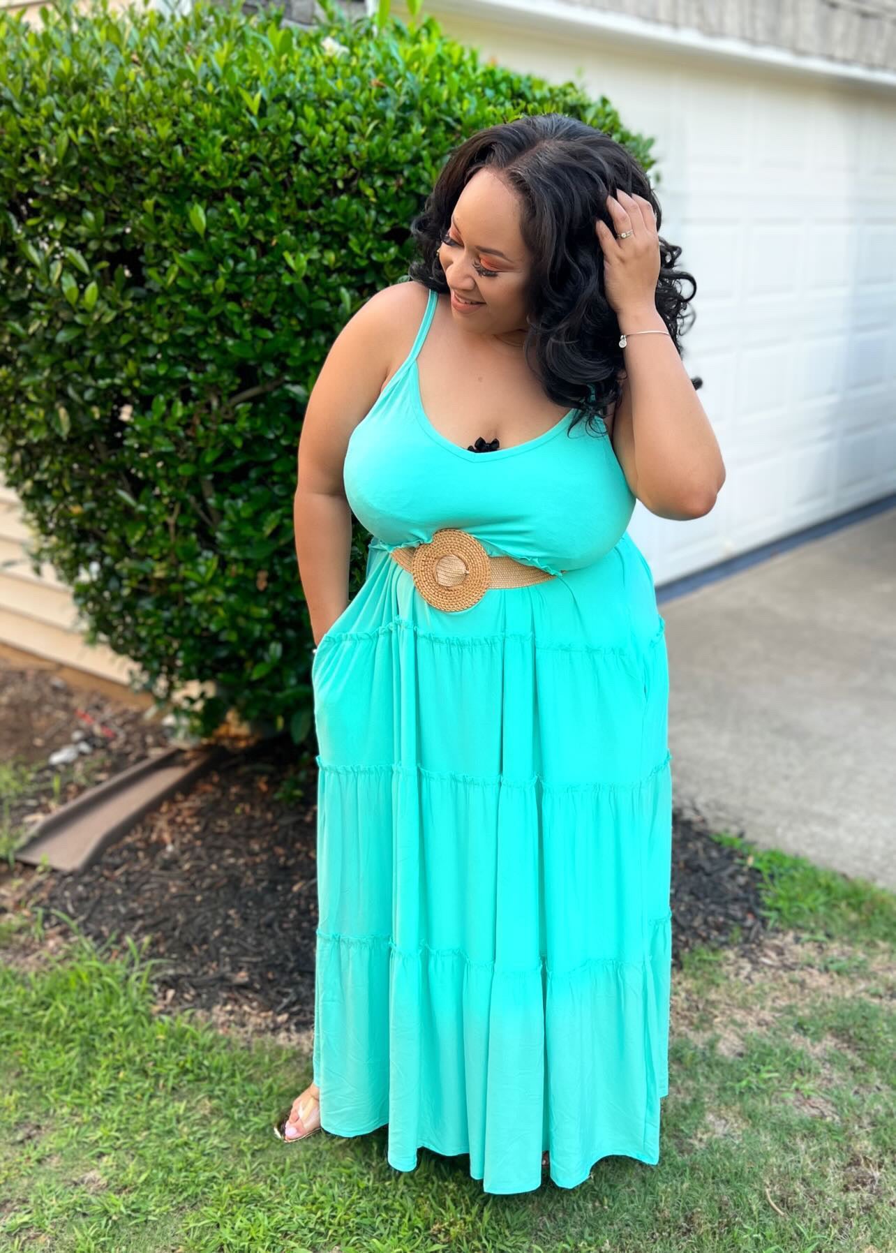 Mint Flirty and Flowy Maxi Dress